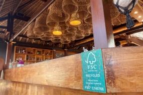 Sateria Beachside Restaurant, Bali Indonesia. FSC Certified wood bar (c) FSC, Trevor Armel